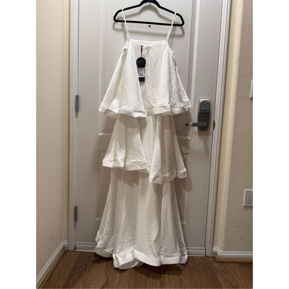 Elliatt Tilly Tiered Maxi Dress White bachelorette wedding Bridal size XL NWT - Picture 8 of 9